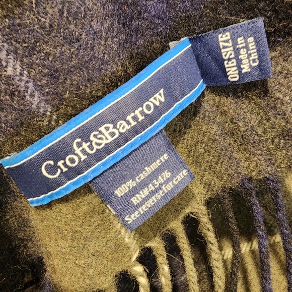 CROFT AND BARROW 100% Cashmere Plaid Unisex Scarf - Picture 3 of 8